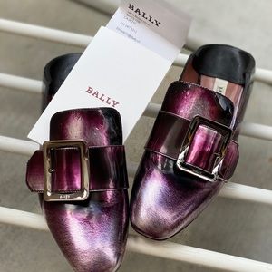 BALLY Janelle Loafer Leather Slides Shoes